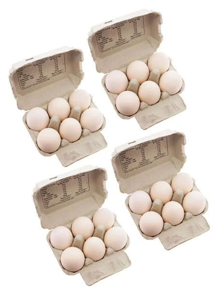 Vejce v kartony na vejce — Stock fotografie