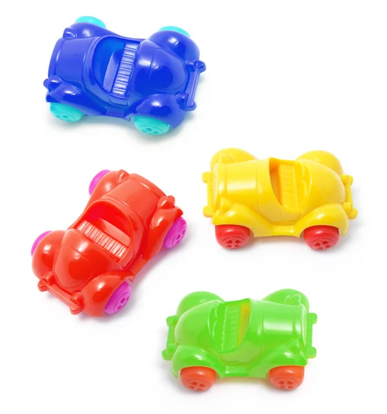 Carros de brinquedo de plástico — Fotografia de Stock