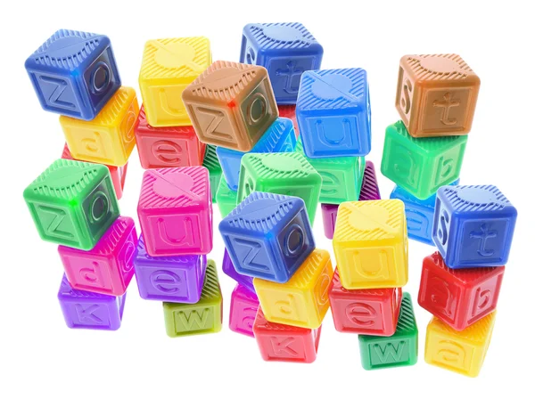 Пластические кубы алфавита — стоковое фото