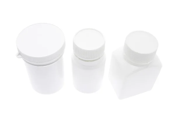 Bottiglie di plastica pillola — Foto Stock