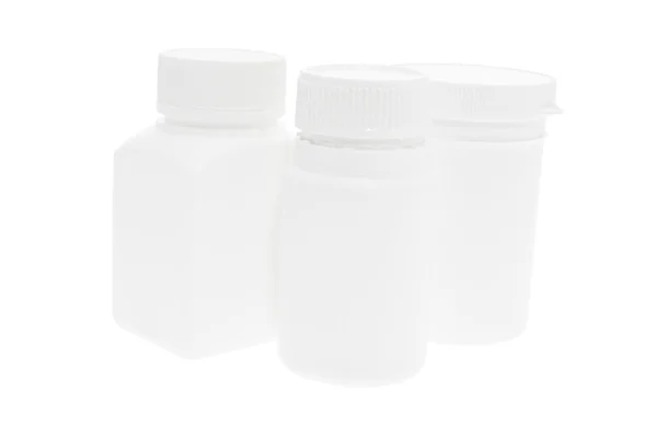 Bouteilles de pilules en plastique — Photo