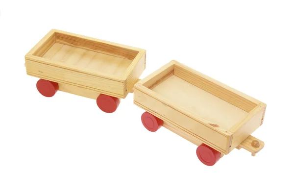 Dřevěná hračka vozíky — Stock fotografie