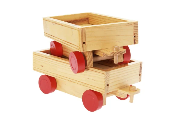 Carrinhos de brinquedo de madeira — Fotografia de Stock