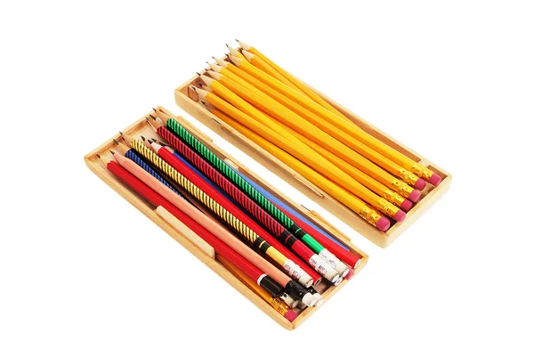 Bleistifte in Holzetuis — Stockfoto