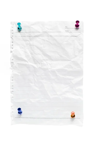 Blank Paper with Pushpins — Stock Photo, Image