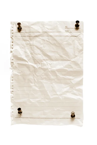 Blankt papper med kartnålar — Stockfoto