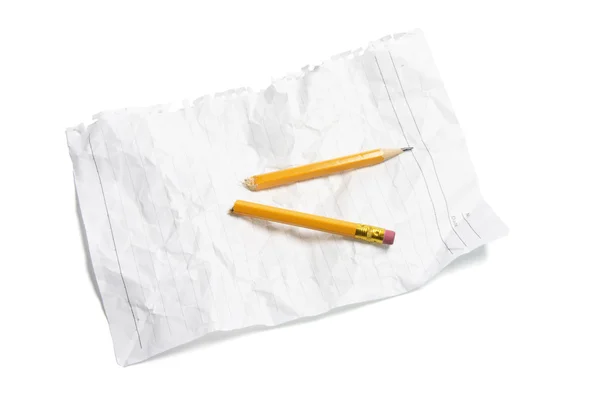 Broken Pencil and Crumpled Paper — Stock Photo, Image