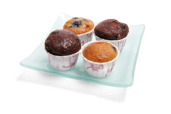 Mini muffins sur plaque de verre — Photo