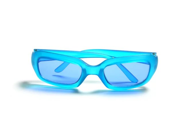 Mavi plastik güneş gözlüğü — Stok fotoğraf