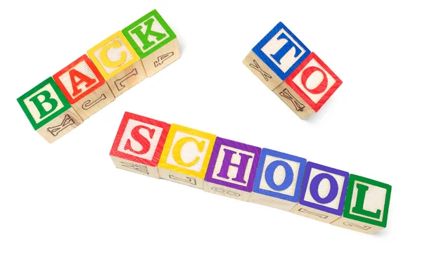 Zurück zu den Buchstabenblöcken in der Schule — Stockfoto