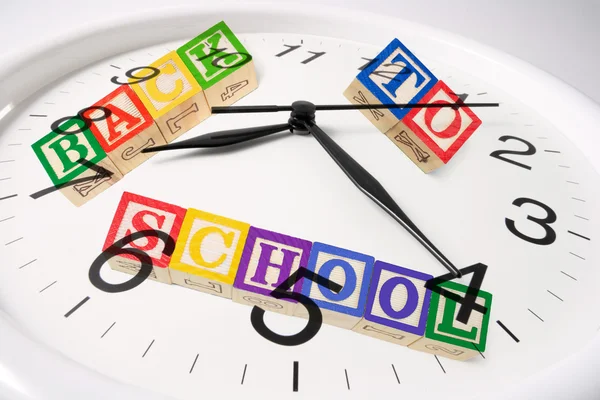 Black to School and Clock — Stock Photo, Image