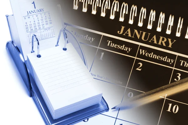 Calendari e matita — Foto Stock