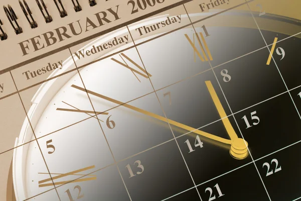 カレンダーと時計の複合体 — ストック写真