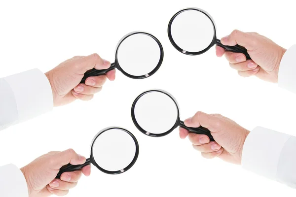 Hands Holding Magnifying Glass — Stock Photo, Image