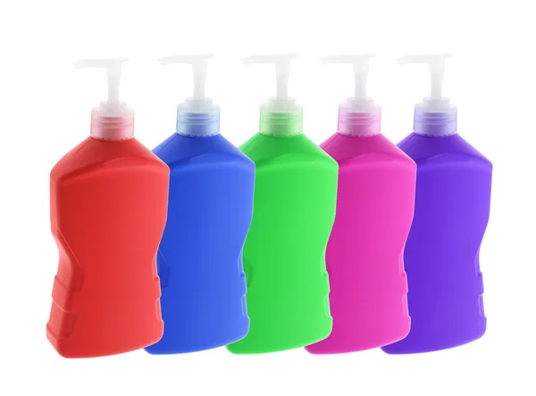 Flüssigkeitsflaschen aus Kunststoff — Stockfoto