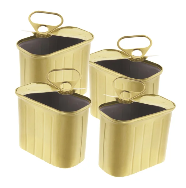 Vazio anel-puxar latas de lata — Fotografia de Stock