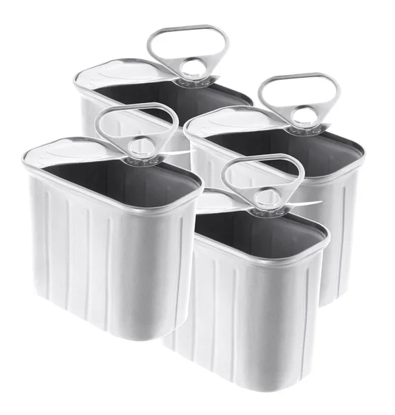 Vazio anel-puxar latas de lata — Fotografia de Stock
