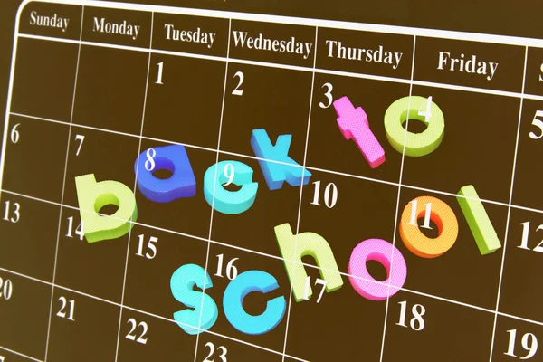 Back to School and Calendar — Stock Photo, Image