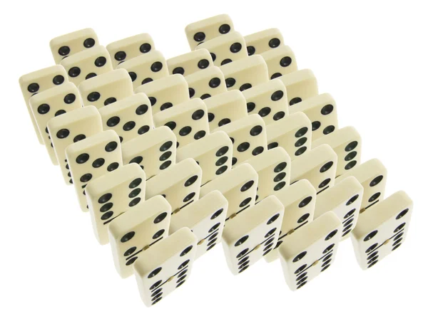 Rader av dominobrickor — Stockfoto