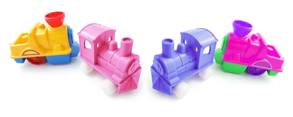 Plastikowe zabawki pociągów — Zdjęcie stockowe