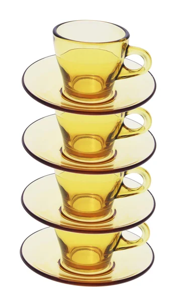 Pila de tazas de té y platillos — Foto de Stock