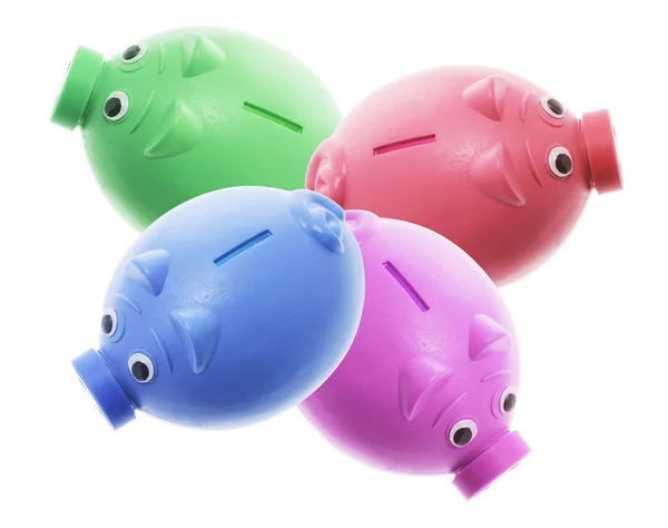 Bancos de plástico Piggy — Fotografia de Stock