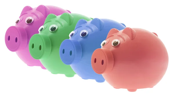 Пластиковые банки свиней — стоковое фото