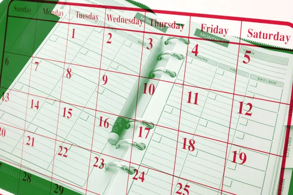 Страница календаря и планировщик — стоковое фото