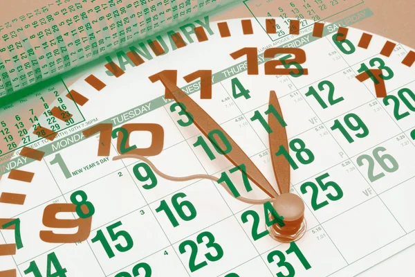 Calendar and Clock — Stock Photo, Image