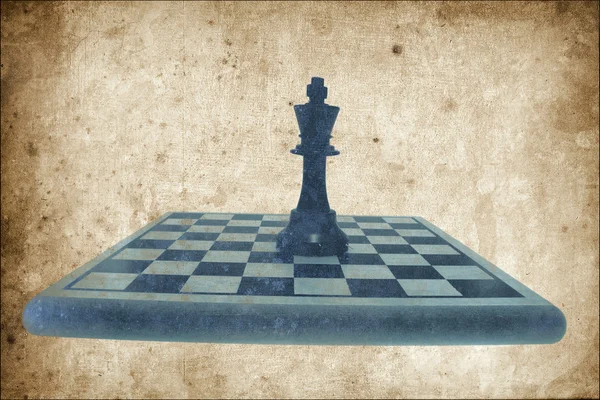 国王在棋盘上的棋子 — 图库照片