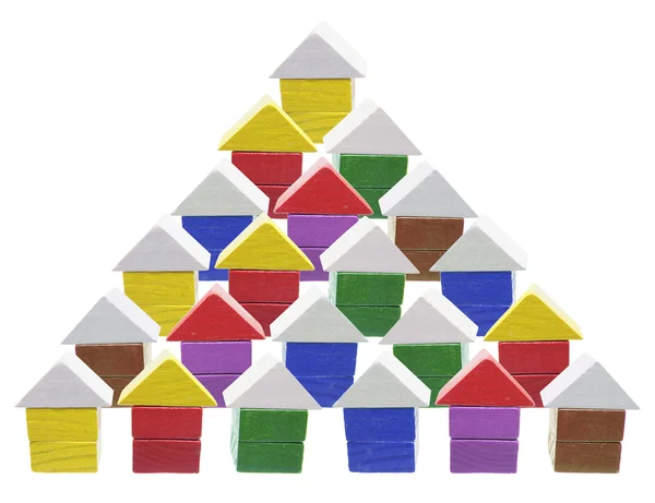Fából készült mini ház szimbólumok — Stock Fotó