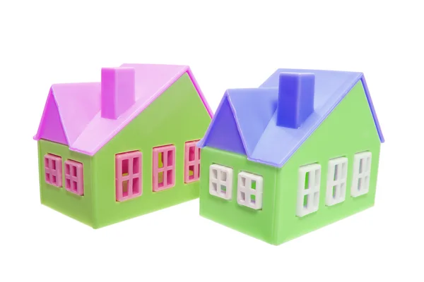 Casas em miniatura de plástico — Fotografia de Stock