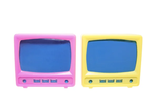 Plastové miniaturní televizní přijímače — Stock fotografie