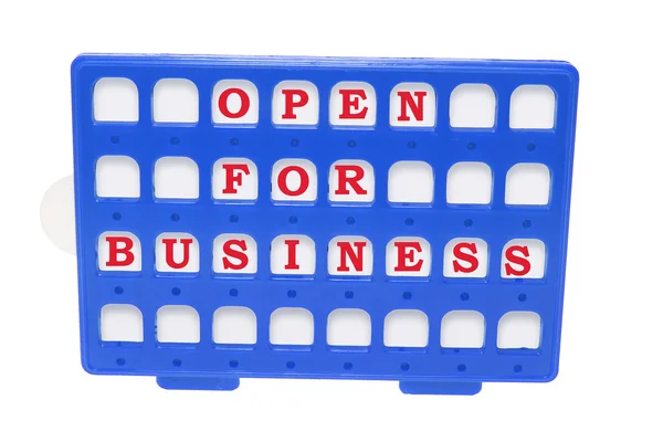 Открытый для бизнеса знак — стоковое фото