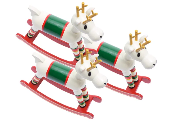 Minyatür ahşap reindeers — Stok fotoğraf