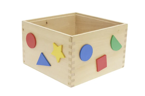 Zabawki drewniane pudełko — Zdjęcie stockowe