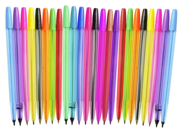 Fila de canetas corantes — Fotografia de Stock