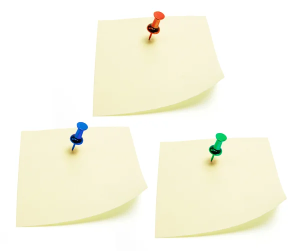 Post It Note Papers con Pushpin — Foto Stock