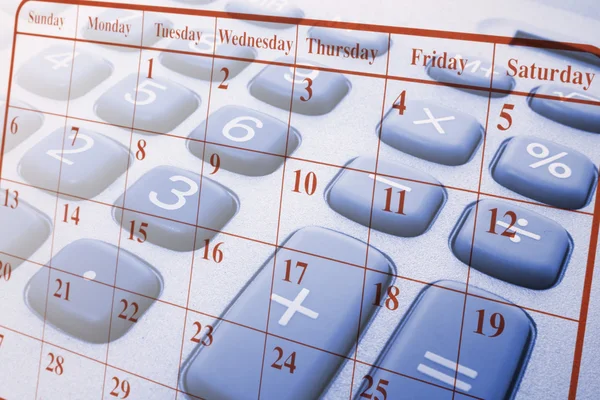 Kalkulačka a kalendář — Stock fotografie