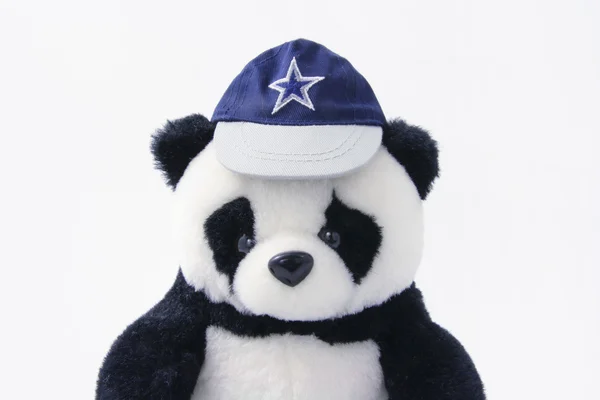 Stofftier-Panda mit Mütze — Stockfoto