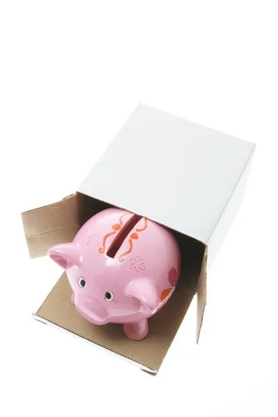 Piggybank in Box — 스톡 사진