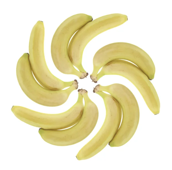 Banány na izolované bílé pozadí — Stock fotografie