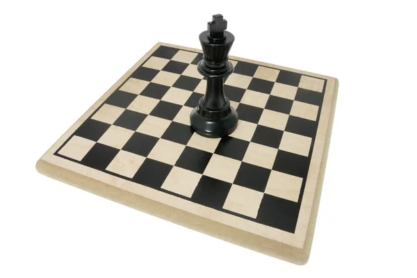 Král šachová figurka na šachovnici — Stock fotografie