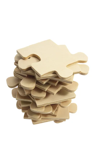 Pilha de peças de quebra-cabeça — Fotografia de Stock