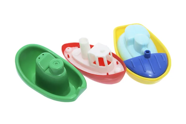 Plastic speelgoed boten — Stockfoto