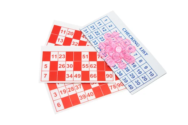 Bingo formy i gier chipy — Zdjęcie stockowe