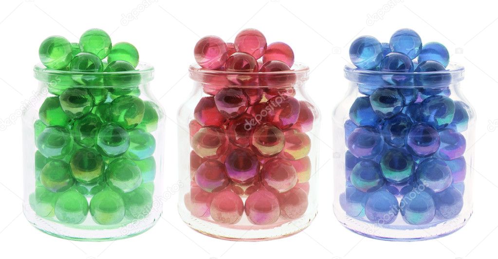 Marbles in Glass Jars