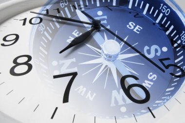 Clock and Compass clipart