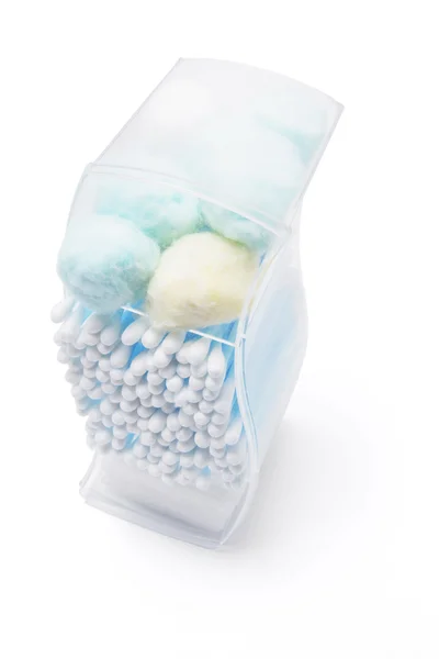 Cotton Wool and Buds in Box — Stock Photo, Image