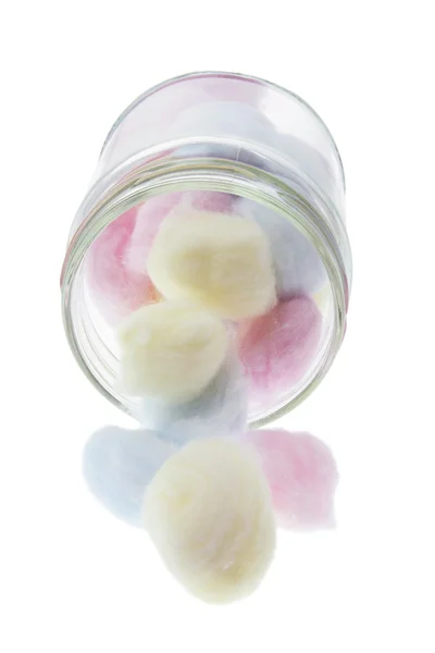 Bolas de algodón en tarro de vidrio —  Fotos de Stock